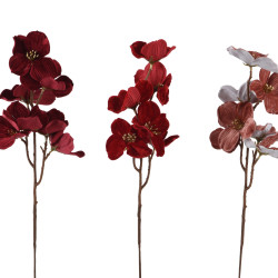 Beauty Home Διακοσμητικό Κλαδί Λουλούδι Βελούδινο  60 cm  Κόκκινο