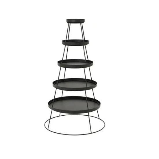 Beauty Home Μεταλλική Μαύρη Βάση 5 Επιπέδων 70 x 70 x 124 cm