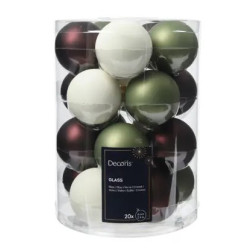 Beauty Home ΓΥΑΛΙΝΕΣ ΜΠΑΛΕΣ 3 ΧΡΩΜΑΤΑ 6 cm ΣΕΤ 20 ΤΜΧ