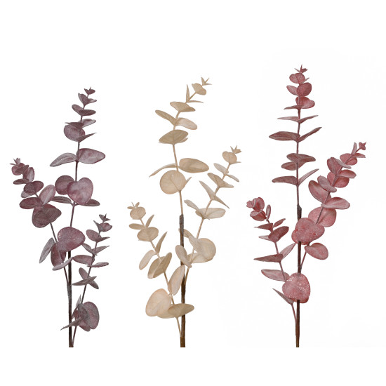Beauty Home Διακοσμητικό Κλαδί Ευκάλυπτου Frosted  69 cm  Σκούρο Ροζ