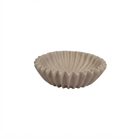 Beauty Home Μπολ κεραμικό Πλισέ – Taupe 20x20x7 cm