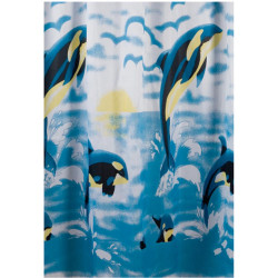 Κουρτίνα Μπάνιου Κ-6 Λευκό-Μπλε  1τεμ.