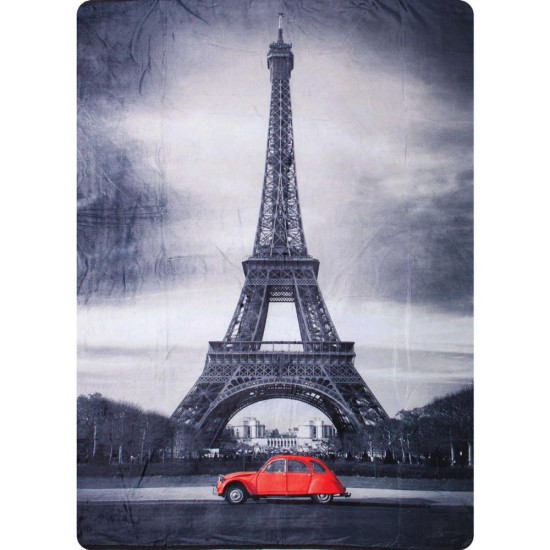 Κουβέρτα 3D Eiffel Μονή Γκρι  1τεμ.