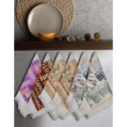 Ποτηρόπανα Κουζίνας Κρόσσι Σετ 3ΤΜΧ Εκρού, Λευκό  1τεμ.