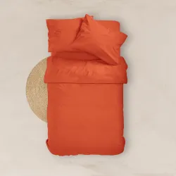 Σεντόνι Μονόχρωμο Solid Διπλό Με Λάστιχο 24.Τερακότα   1τεμ.