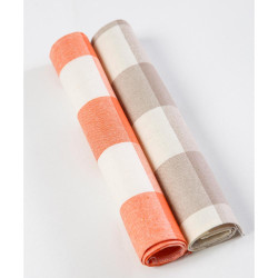 Σουπλά Αδιαβροχοποιημένο Καρώ Πορτοκαλί  1τεμ.