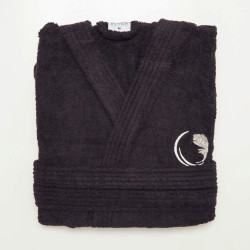 Μπουρνούζι Ενηλίκων Με Κουκούλα Logo Μαύρο Μαύρο  1τεμ.