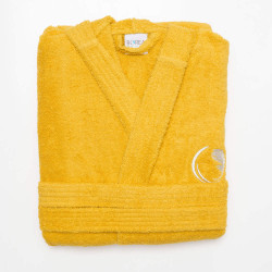 Μπουρνούζι Ενηλίκων Με Κουκούλα Logo Μουσταρδί Μουσταρδί  1τεμ.