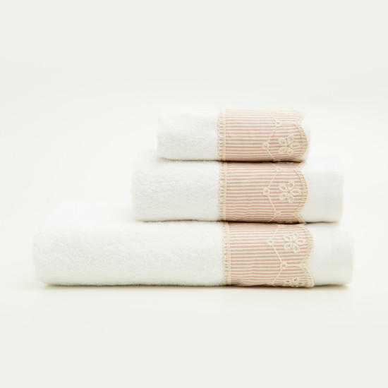 Πετσέτες Σετ 3ΤΜΧ Pretty Λευκό  1τεμ.