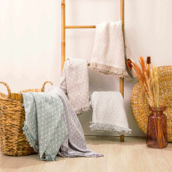 Ριχτάρι Βαμβακερό Διθέσιο Ikat Γκρι  1τεμ.