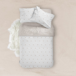 Σεντόνι Mix & Match Hearts Διπλό Μπεζ  1τεμ.