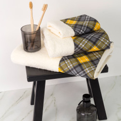 Πετσέτες Σετ 2ΤΜΧ Καρώ Εκρού  1τεμ.