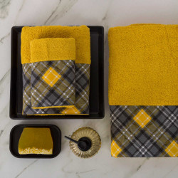 Πετσέτες Σετ 2ΤΜΧ Καρώ Μουσταρδί  1τεμ.