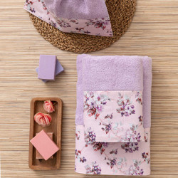 Πετσέτες Σετ 3ΤΜΧ Αγριολούλουδο Λιλά  1τεμ.