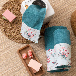 Πετσέτες Σετ 3ΤΜΧ Αγριολούλουδο Πετρόλ  1τεμ.