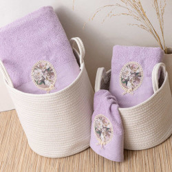 Πετσέτες Σετ 3ΤΜΧ Ashley Λιλά  1τεμ.