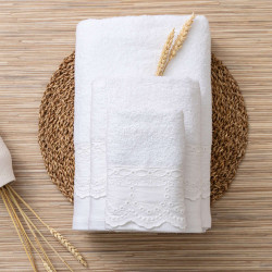 Πετσέτες Σετ 3ΤΜΧ Isabella Λευκό  1τεμ.