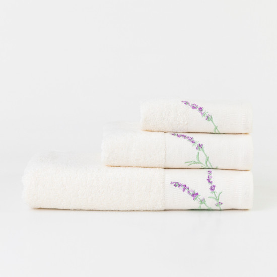 Πετσέτες Σετ 3ΤΜΧ Lavender Λευκό  1τεμ.