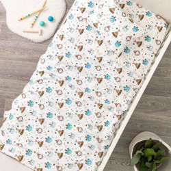 Σεντόνια Κούνιας Φανελένιο Σετ Indian Bear Σιέλ Σιέλ  1τεμ.