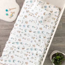 Σεντόνια Κούνιας Φανελένιο Σετ Moon Σιέλ Σιέλ  1τεμ.