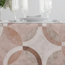 Τραπεζομάντηλο Κύκλοι Μπεζ Μπεζ  1τεμ.
