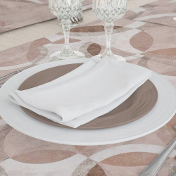 Τραπεζομάντηλο Κύκλοι Μπεζ Μπεζ  1τεμ.