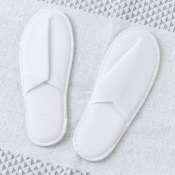 Παντόφλες Ξενοδοχείου Πετσετέ Σόλα 7mm Λευκό  1τεμ.