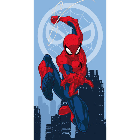 Πετσέτα Θαλάσσης Βαμβακερή Βελούδινη Spiderman 320gsm Μπλε  1τεμ.