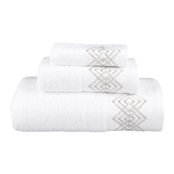 Πετσέτες Σετ 3ΤΜΧ Diamond Λευκό  1τεμ.