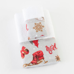 Πετσέτες Χριστουγεννιάτικες Σετ 2ΤΜΧ Noel Λευκό  1τεμ.