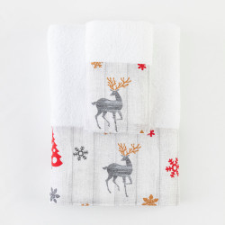 Πετσέτες Χριστουγεννιάτικες Σετ 2ΤΜΧ Nordic Λευκό  1τεμ.