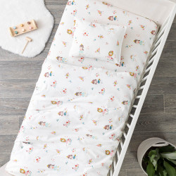 Σεντόνια Κούνιας Φανελένιο Σετ Valeria Ροζέ   1τεμ.