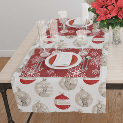 Τραβέρσα Χριστουγεννιάτικη Merry Christmas Εκρού  1τεμ.