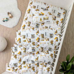 Σεντόνια Κούνιας Σετ Construction Λευκό  1τεμ.