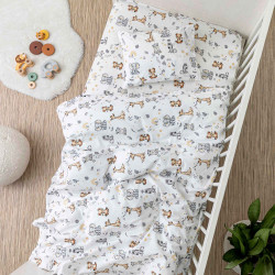 Σεντόνια Κούνιας Σετ Roar Γκρι  1τεμ.