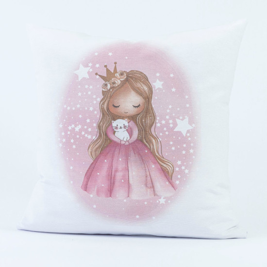 Μαξιλάρι Διακοσμητικό Printed Little Queen Λευκό  1τεμ.