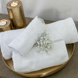 Πετσέτες Σετ 3ΤΜΧ Νεφέλη Λευκό  1τεμ.