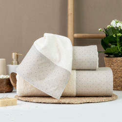 Πετσέτες Σετ 3ΤΜΧ Pois Εκρού  1τεμ.