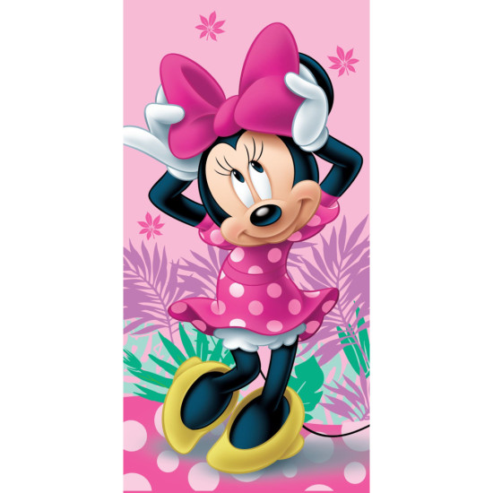 Πετσέτα Θαλάσσης Βαμβακερή Βελούδινη Minnie Bow 320gsm Ροζ  1τεμ.
