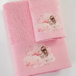 Πετσέτες Σετ 2ΤΜΧ Goodnight Ροζ Ροζ  1τεμ.