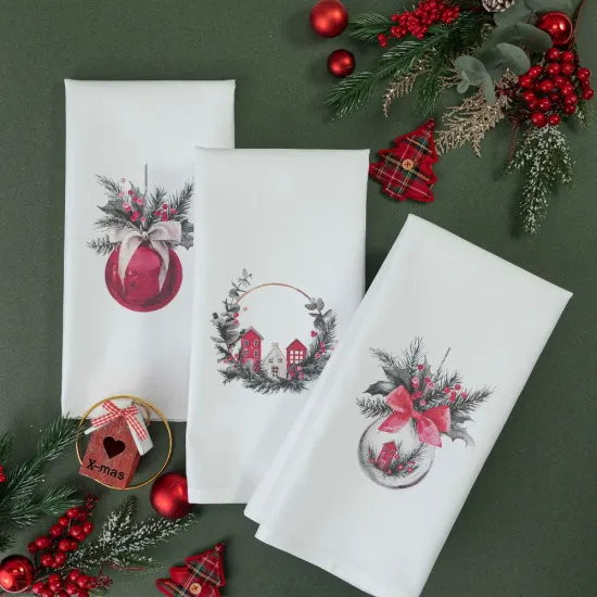 Ποτηρόπανα Κουζίνας Χριστουγεννιάτικα Christmas Ball Σετ 3ΤΜΧ Λευκό 1τεμ. Ποτηρόπανα Κουζίνας Χριστουγεννιάτικα Christmas Ball Σετ 3ΤΜΧ Λευκό 1τεμ.