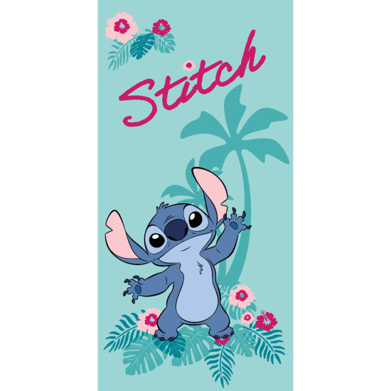 Πετσέτα Θαλάσσης Microfiber Hello Stitch Βεραμάν  1τεμ.