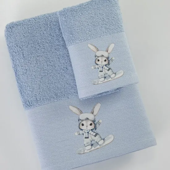 Πετσέτες Σετ 2ΤΜΧ Snowboard Σιέλ Σιέλ 1τεμ. Πετσέτες Σετ 2ΤΜΧ Snowboard Σιέλ Σιέλ 1τεμ.