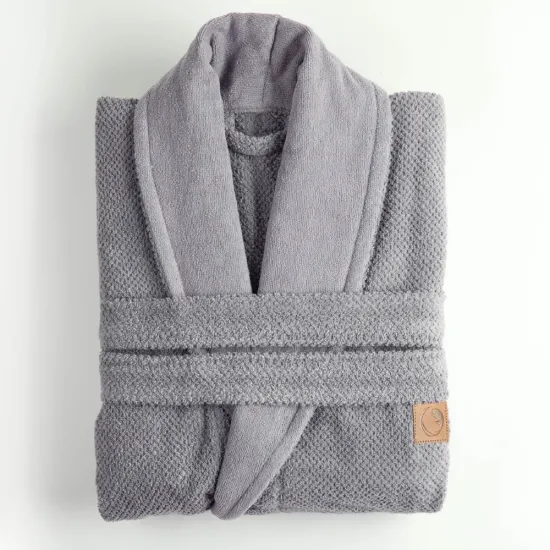 Μπουρνούζι Ενηλίκων Με Γιακά Lava Γκρι Γκρι  1τεμ.