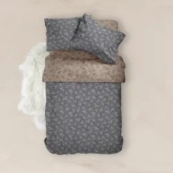 Παπλωματοθήκη Εμπριμέ Elite Μονή Μπλε  1τεμ.