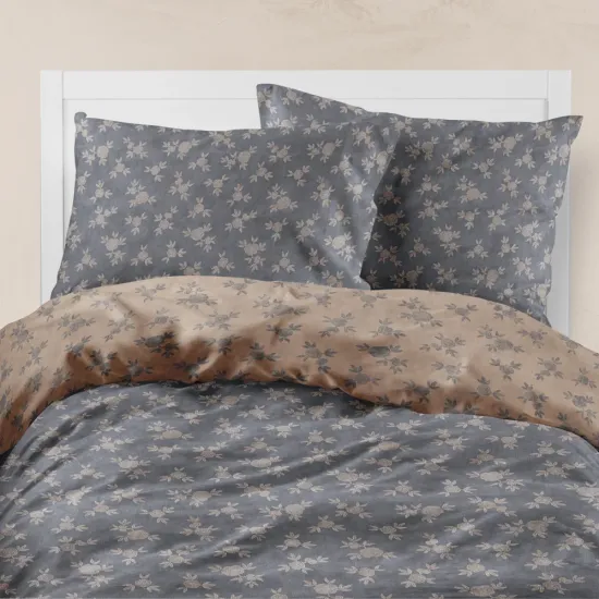 Παπλωματοθήκη Εμπριμέ Elite Υπέρδιπλη Μπλε  1τεμ.