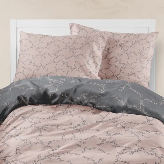 Παπλωματοθήκη Εμπριμέ Nest Μονή Ροζέ   1τεμ.