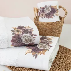 Πετσέτες Σετ 2ΤΜΧ Gerbera Λευκό  1τεμ.