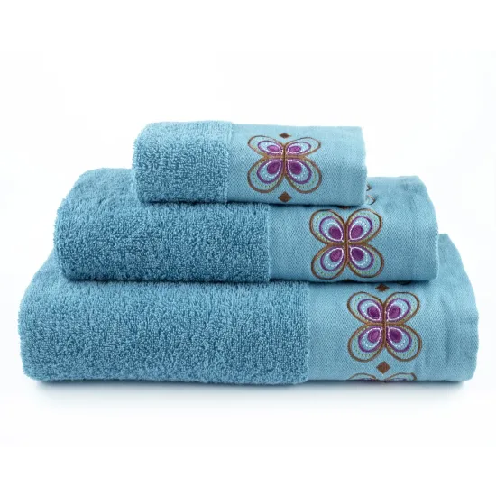 Πετσέτες Σετ 3ΤΜΧ Petalouda Πετρόλ  1τεμ.