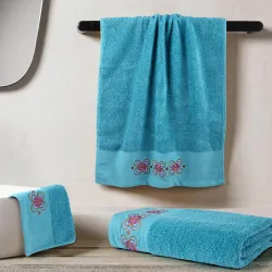 Πετσέτες Σετ 3ΤΜΧ Petalouda Πετρόλ  1τεμ.